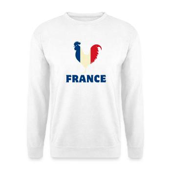 Frankreich Flagge - Unisex Pullover - Weiß - Vorne - Alina (178cm) & Michal (187cm)