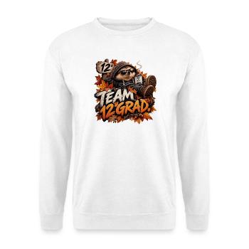Team 12 Grad - Unisex Pullover - Weiß - Vorne - Alina (178cm) & Michal (187cm)