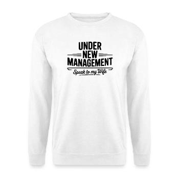 Unter neuer Leitung sprechen Sie mit meiner Frau - Unisex Pullover - Weiß - Vorne - Alina (178cm) & Michal (187cm)