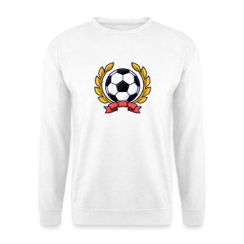 Fußball mit goldenem Lorbeerkranz - Unisex Pullover - Weiß - Vorne - Alina (178cm) & Michal (187cm)