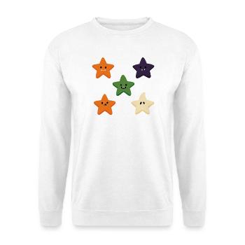 Five Spooky Little Stars - Unisex Pullover - Weiß - Vorne - Alina (178cm) & Michal (187cm)
