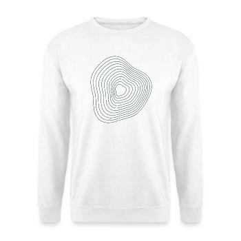 Dunkelgrüne abstrakte Schichtlinien - Unisex Pullover - Weiß - Vorne - Alina (178cm) & Michal (187cm)
