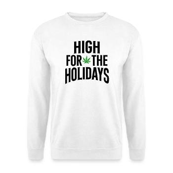 High für die Feiertage - Unisex Pullover - Weiß - Vorne - Alina (178cm) & Michal (187cm)