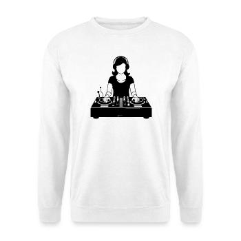 DJ - Unisex Pullover - Weiß - Vorne - Alina (178cm) & Michal (187cm)