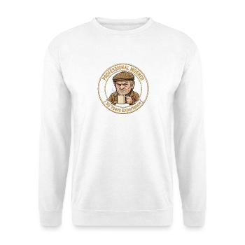 Professioneller Moaner, 30 Jahre Erfahrung - Unisex Pullover - Weiß - Vorne - Alina (178cm) & Michal (187cm)
