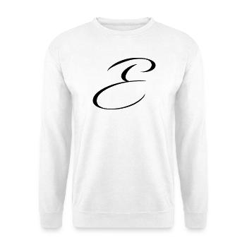 Name mit E Initiale für Emma Emilia Elias Emil - Unisex Pullover - Weiß - Vorne - Alina (178cm) & Michal (187cm)