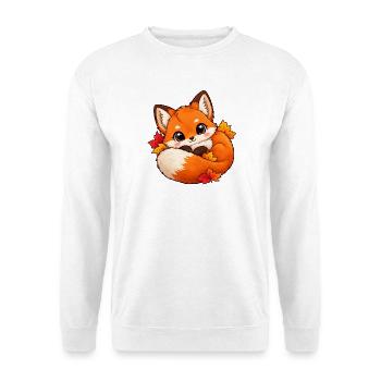 Ungezogener Herbstfuchs - Unisex Pullover - Weiß - Vorne - Alina (178cm) & Michal (187cm)