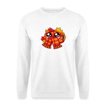 Kawaii-Herbstkaroschal - Unisex Pullover - Weiß - Vorne - Alina (178cm) & Michal (187cm)