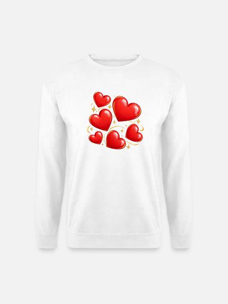 Glitzerherzen Liebe-Print - Unisex Pullover - Weiß