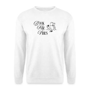 Buchmesse-Vibes - Unisex Pullover - Weiß - Vorne - Alina (178cm) & Michal (187cm)