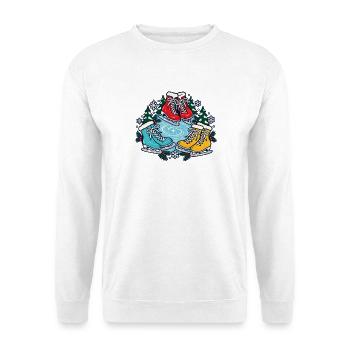 Eislaufcrew – Zusammen aufs Eis - Unisex Pullover - Weiß - Vorne - Alina (178cm) & Michal (187cm)