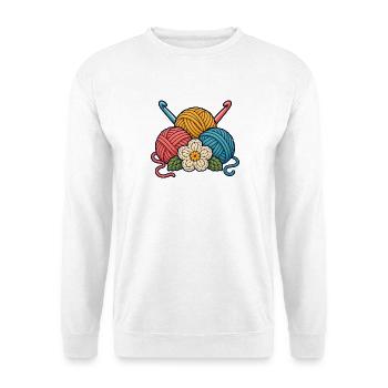 Häkelrunde – Masche für Masche gemeinsam - Unisex Pullover - Weiß - Vorne - Alina (178cm) & Michal (187cm)