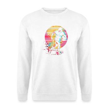 Rugby Retrowave - Unisex Pullover - Weiß - Vorne - Alina (178cm) & Michal (187cm)