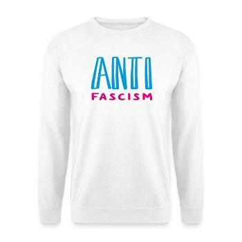 Antifascism  - Unisex Pullover - Weiß - Vorne - Alina (178cm) & Michal (187cm)