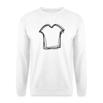 Trikot handgezeichnet - Unisex Pullover - Weiß - Vorne - Alina (178cm) & Michal (187cm)