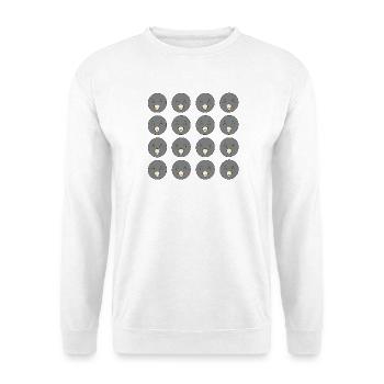 Cartoon-Maulwurfkopf - Unisex Pullover - Weiß - Vorne - Alina (178cm) & Michal (187cm)