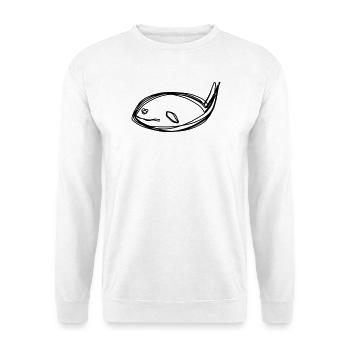 Wal handgezeichnet - Unisex Pullover - Weiß - Vorne - Alina (178cm) & Michal (187cm)