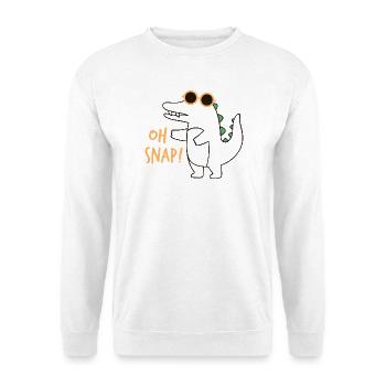 Lustiges Krokodil Oh Snap Dinosaurier Brille - Unisex Pullover - Weiß - Vorne - Alina (178cm) & Michal (187cm)