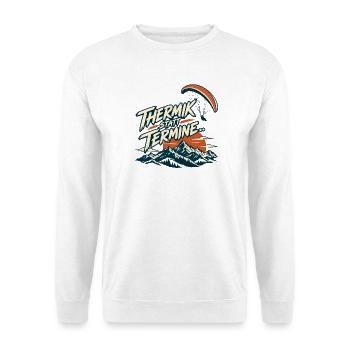 Thermik statt Termine - Unisex Pullover - Weiß - Vorne - Alina (178cm) & Michal (187cm)