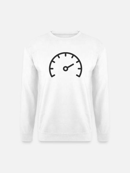 Performance-Tachoter-Liniensymbol - Unisex Pullover - Weiß