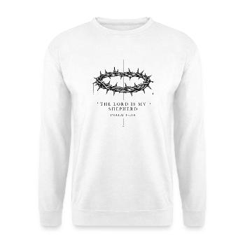 Dornenkrone – Jesus Christus - Unisex Pullover - Weiß - Vorne - Alina (178cm) & Michal (187cm)