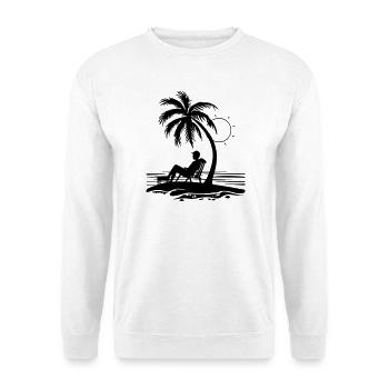 Palmen Urlaub - Unisex Pullover - Weiß - Vorne - Alina (178cm) & Michal (187cm)