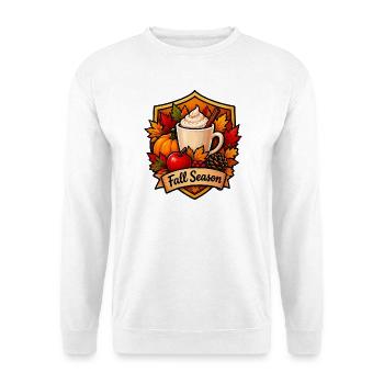 Herbstlicher Latte - Unisex Pullover - Weiß - Vorne - Alina (178cm) & Michal (187cm)