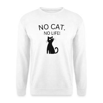 Keine Katze kein Leben - Unisex Pullover - Weiß - Vorne - Alina (178cm) & Michal (187cm)