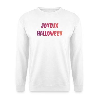 HALLOWEEN. KÜRBIS. HALLOWEEN KÜRBIS - Unisex Pullover - Weiß - Vorne - Alina (178cm) & Michal (187cm)