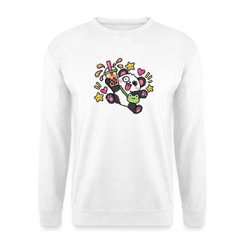BB Panda - Unisex Pullover - Weiß - Vorne - Alina (178cm) & Michal (187cm)