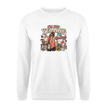 Ich schreie nicht, meine Mutter - Unisex Pullover - Weiß - Vorne - Alina (178cm) & Michal (187cm)