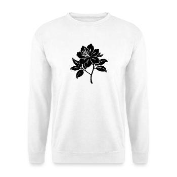 Azaleenblüte - Unisex Pullover - Weiß - Vorne - Alina (178cm) & Michal (187cm)
