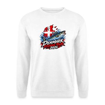 Dänemark Angeltour 2026 Makrele - Unisex Pullover - Weiß - Vorne - Alina (178cm) & Michal (187cm)