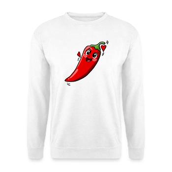 Chili_Pepper - Unisex Pullover - Weiß - Vorne - Alina (178cm) & Michal (187cm)