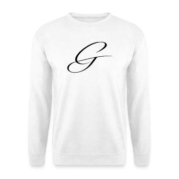 Name mit Anfangsbuchstabe G Greta Gabriel - Unisex Pullover - Weiß - Vorne - Alina (178cm) & Michal (187cm)