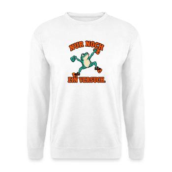 Nur Noch Ein Versuch Frosch - Bouldern - Unisex Pullover - Weiß - Vorne - Alina (178cm) & Michal (187cm)
