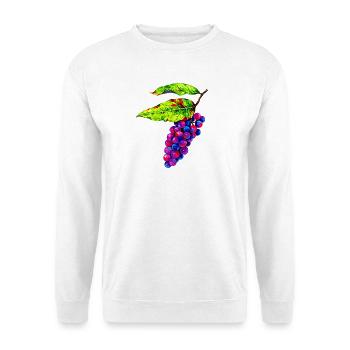 Bunte Weintrauben Illustration - Unisex Pullover - Weiß - Vorne - Alina (178cm) & Michal (187cm)