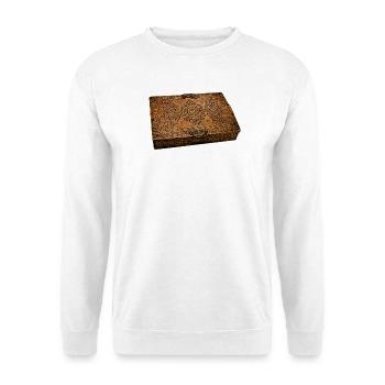 Ornamentiertes Blumenkorb Schatzkästchen - Unisex Pullover - Weiß - Vorne - Alina (178cm) & Michal (187cm)
