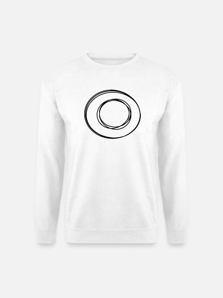 Kleinbuchstabe o handgezeichnet - Unisex Pullover - Weiß