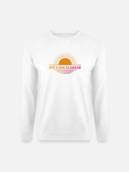 Ate o dia clarear – grafisch illustrierte aufgehen - Unisex Pullover - Weiß