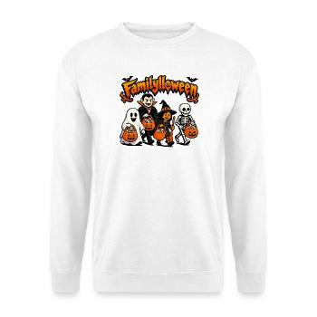Halloween-Familie mit Süßigkeiten und Kürbissen. - Unisex Pullover - Weiß - Vorne - Alina (178cm) & Michal (187cm)