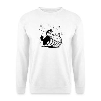 Winterfest-Design - Unisex Pullover - Weiß - Vorne - Alina (178cm) & Michal (187cm)