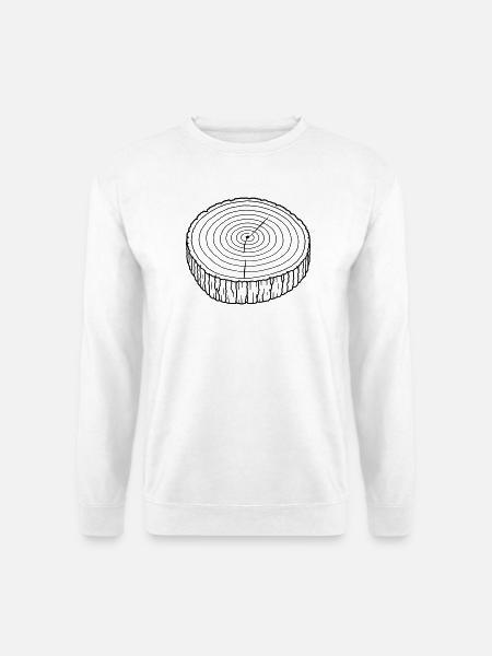 Baumscheibe Jahresringe – Holz Natur - Unisex Pullover - Weiß