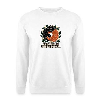 Zusammen unbesiegbar - Unisex Pullover - Weiß - Vorne - Alina (178cm) & Michal (187cm)