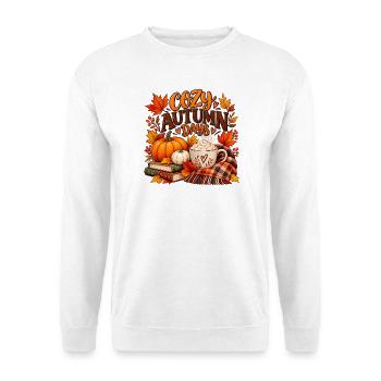 Gemütliche Herbsttage – Herbststimmung - Unisex Pullover - Weiß - Vorne - Alina (178cm) & Michal (187cm)