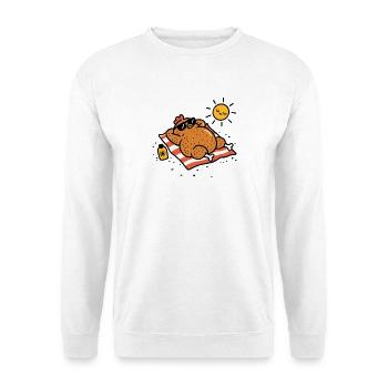 Brathähnchen – humorvolle Tiere - Unisex Pullover - Weiß - Vorne - Alina (178cm) & Michal (187cm)