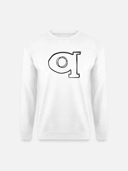 Kleinbuchstabe q handgezeichnet - Unisex Pullover - Weiß