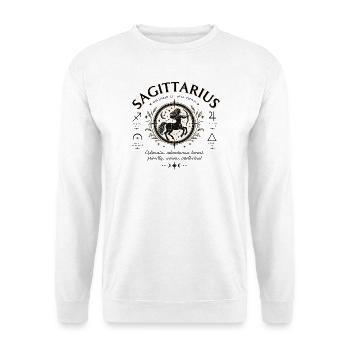 Schütze Tierkreis Feuerelement Jupiter Horoskop - Unisex Pullover - Weiß - Vorne - Alina (178cm) & Michal (187cm)