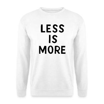 Less is more - Unisex Pullover - Weiß - Vorne - Alina (178cm) & Michal (187cm)