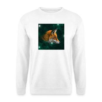 Fuchs im Sternenraum - Unisex Pullover - Weiß - Vorne - Alina (178cm) & Michal (187cm)